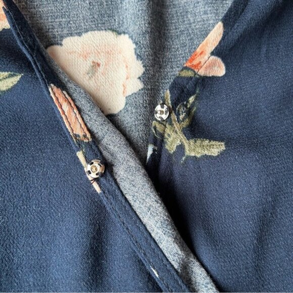 Elodie ~ Floral Peplum Top with Side Tie ~ Womens Size Small - Picture 4 of 10